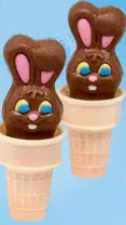 Easter crafts kids chocolate bunny in ice cream cone