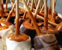 chocolate covered marshmallow skewers