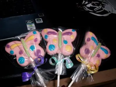 Butterfly Chocolate Lollipops for my Baby Shower