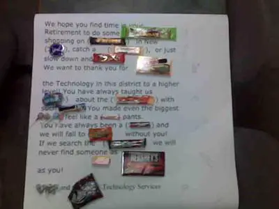 Candy Bar Card Retirement Poster